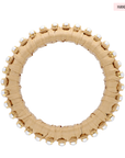 Raffia Pearl Bangle Beige