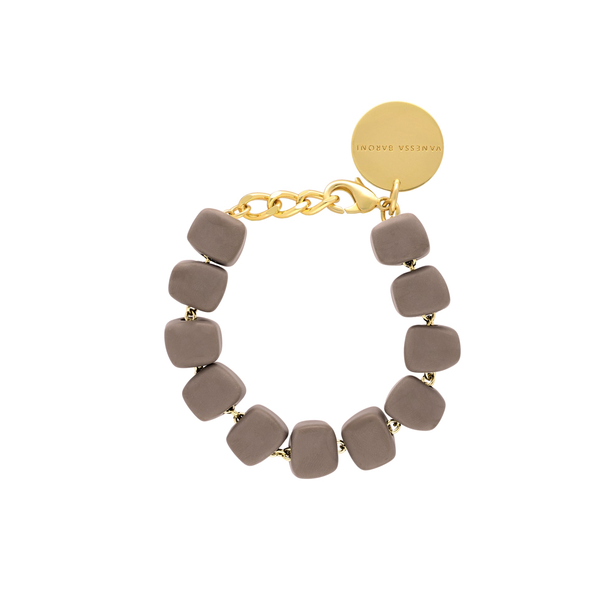 Mini Organic Shaped Bracelet Matt Taupe - Vanessa Baroni