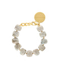 Mini Organic Shaped Bracelet Snow Green Marble - Vanessa Baroni