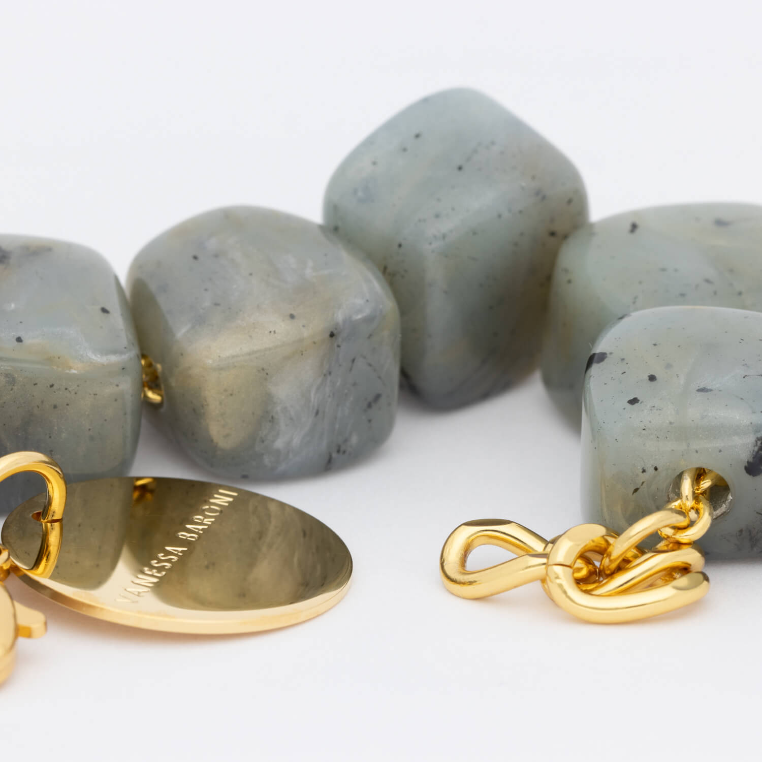 Organic Shaped Bracelet Inked Grey Marble - Vanessa Baroni