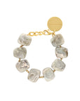 Organic Shaped Bracelet Snow Green Marble - Vanessa Baroni