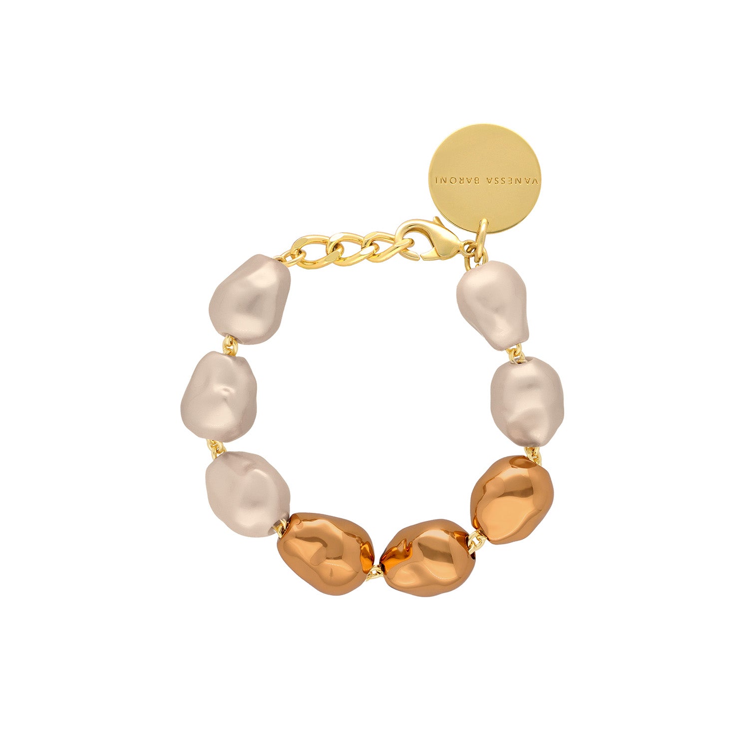 VB X Jennifer Knäble Organic Pearl Bracelet with Gold Champagner Pearl - Vanessa Baroni