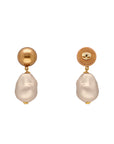 VB X Jennifer Knäble Big Organic Pearl Earring with Gold Champagner Pearl - Vanessa Baroni