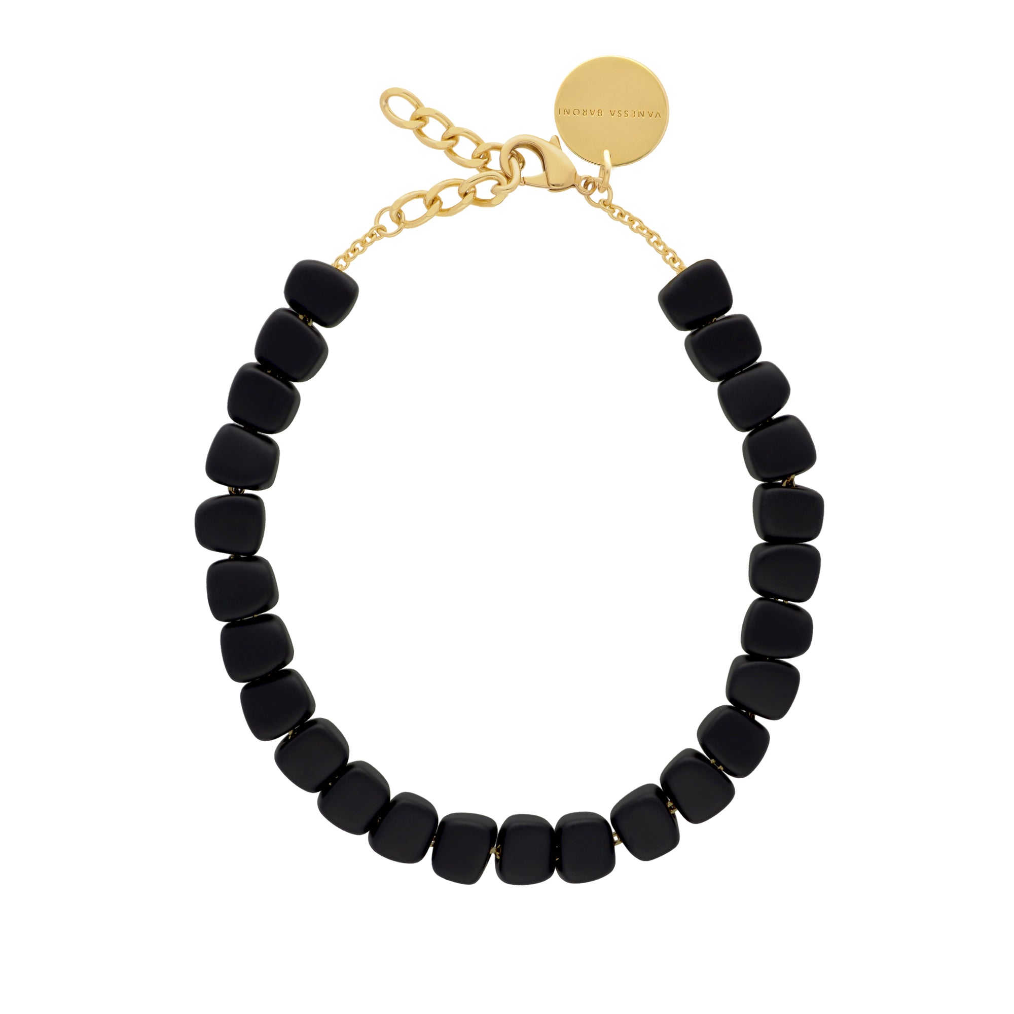 Mini Organic Shaped Necklace Matt Black - Vanessa Baroni