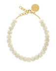 Mini Organic Shaped Necklace Snow White Marble