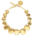 Big Organic Shaped Necklace Gold - Vanessa Baroni