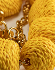 Raffia Organic Shaped Necklace yellow