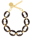 Turtle Necklace Short Dark Brown Marble - Vanessa Baroni