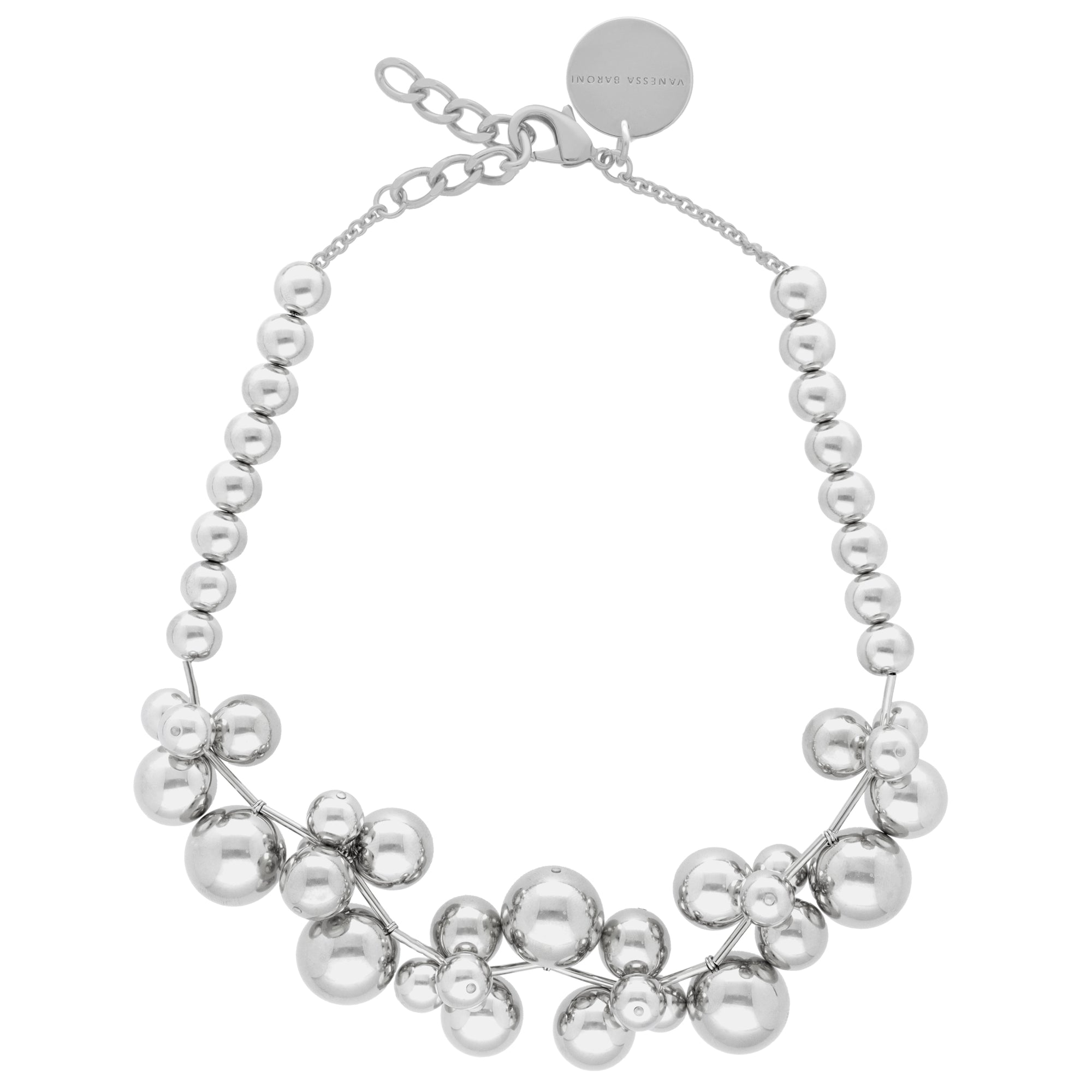 New Multi Beads Collier Silver - Vanessa Baroni