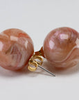 Small Dot Earring Peach Marble