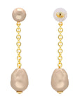 Hanging Organic Pearl Earring Champagner Pearl - Vanessa Baroni