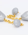 Hanging Organic Pearl Earring Grey Pearl - Vanessa Baroni