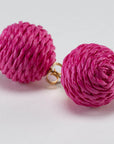 Raffia Dot Earring Fuchsia