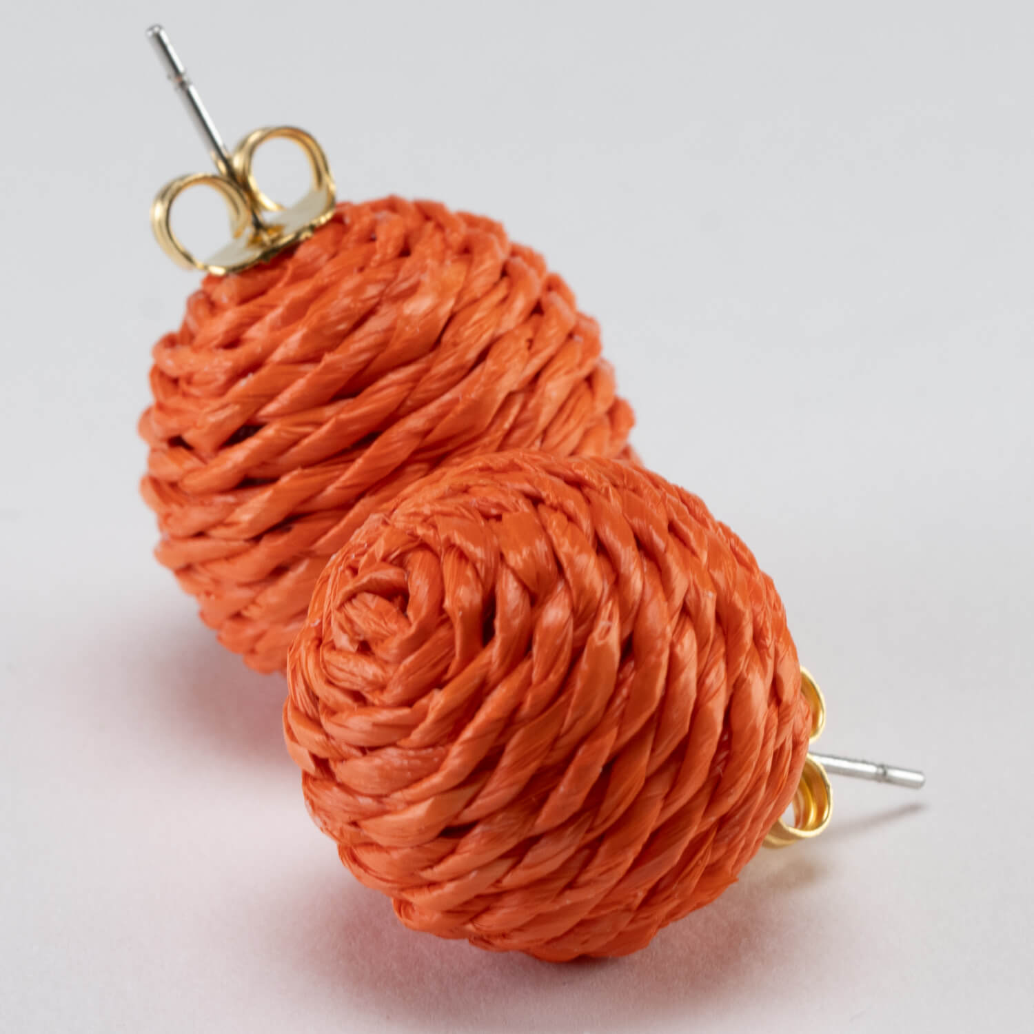 Raffia Dot Earring Orange