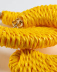 Raffia Big Moon Earring Yellow - Vanessa Baroni