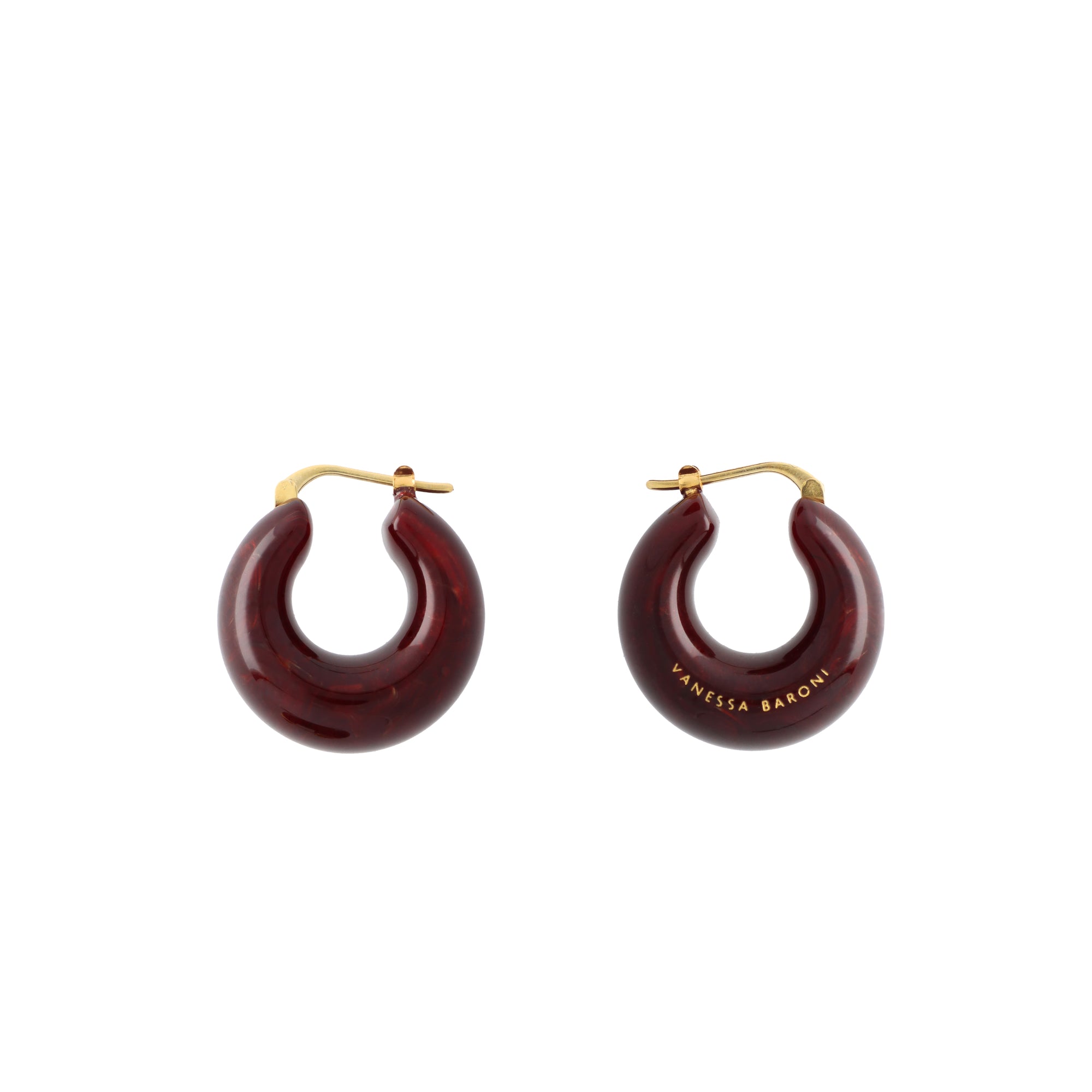 Circlet Earring Bordeaux Marble - Vanessa Baroni