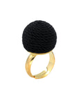 Wrapped Beads Ring Black - Vanessa Baroni