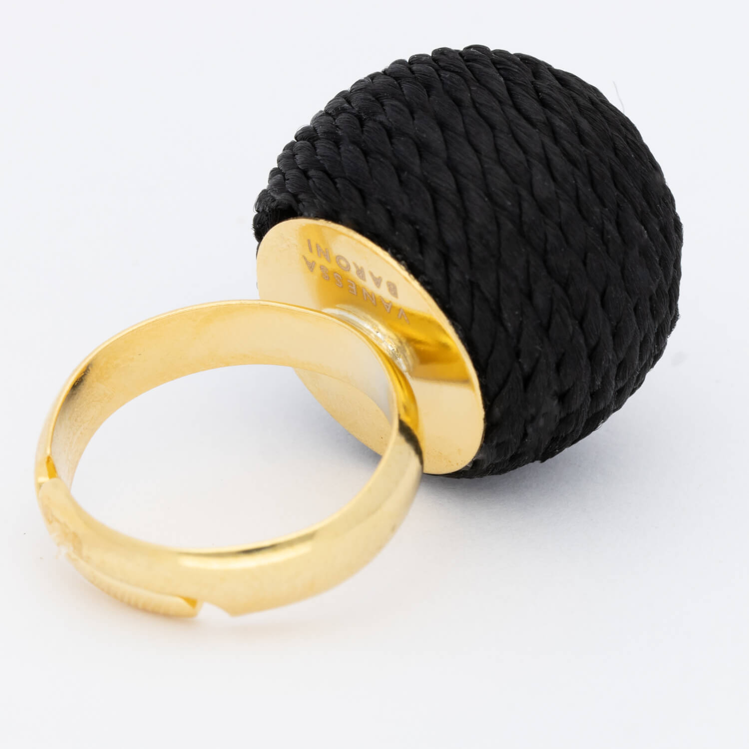 Wrapped Beads Ring Black - Vanessa Baroni