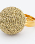 Wrapped Beads Ring Gold - Vanessa Baroni