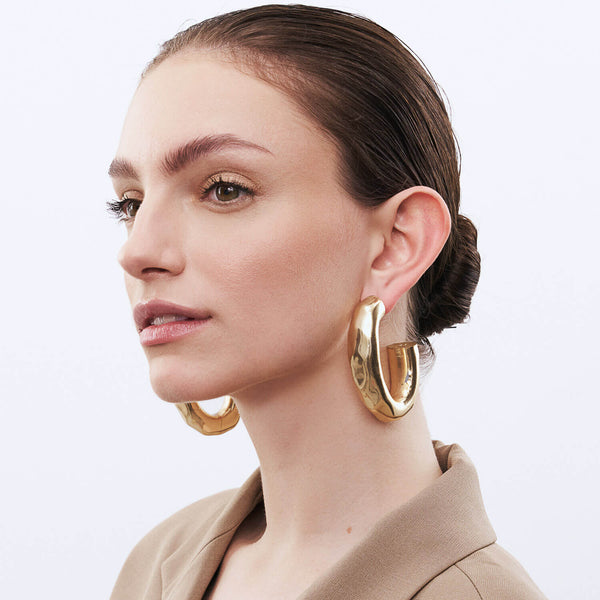 Big Hammered Earring Gold - Vanessa Baroni