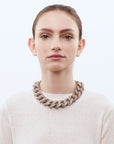 Flat Chain Necklace Greige Marble