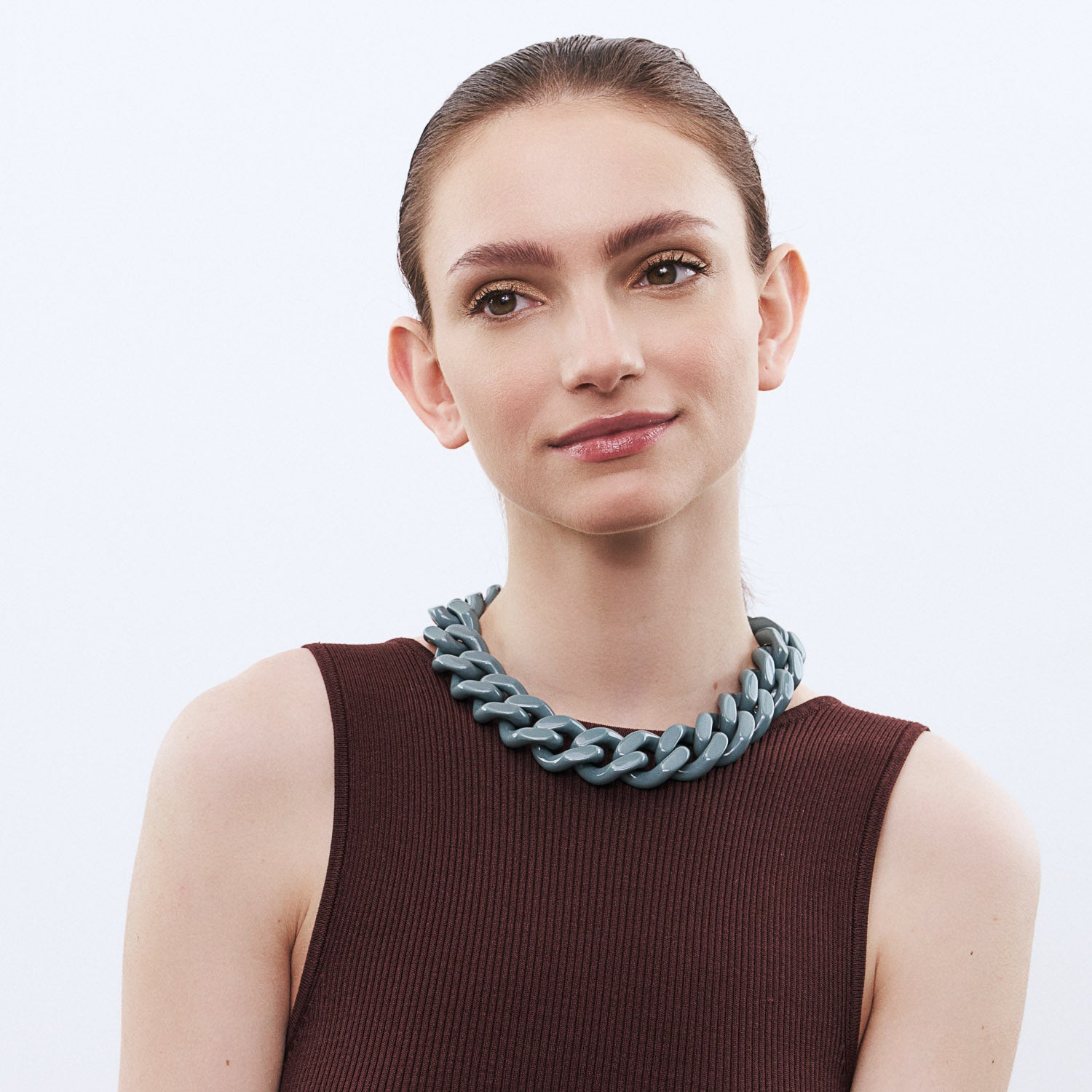 Flat Chain Necklace Winter Mint - Vanessa Baroni