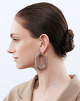 Tube Earring Greige Marble