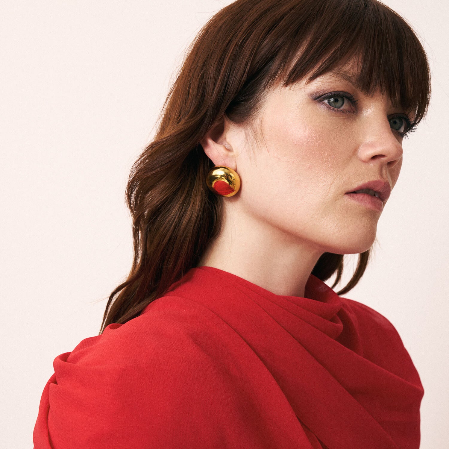 Button Earring Gold - Vanessa Baroni