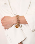 Mini Flat Chain Bracelet Biancone Marble