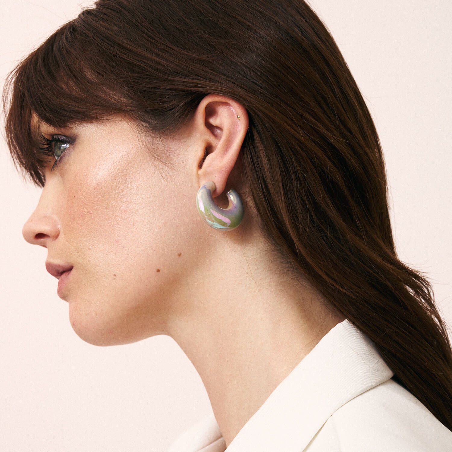 Moon Earring Iridescent Solid - Vanessa Baroni