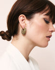 Moon Earring Light Olive Marble - Vanessa Baroni