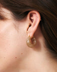 Circlet Earring Biancone Marble