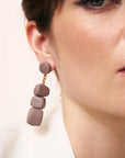 Organic Shaped Earring Matt Taupe - Vanessa Baroni