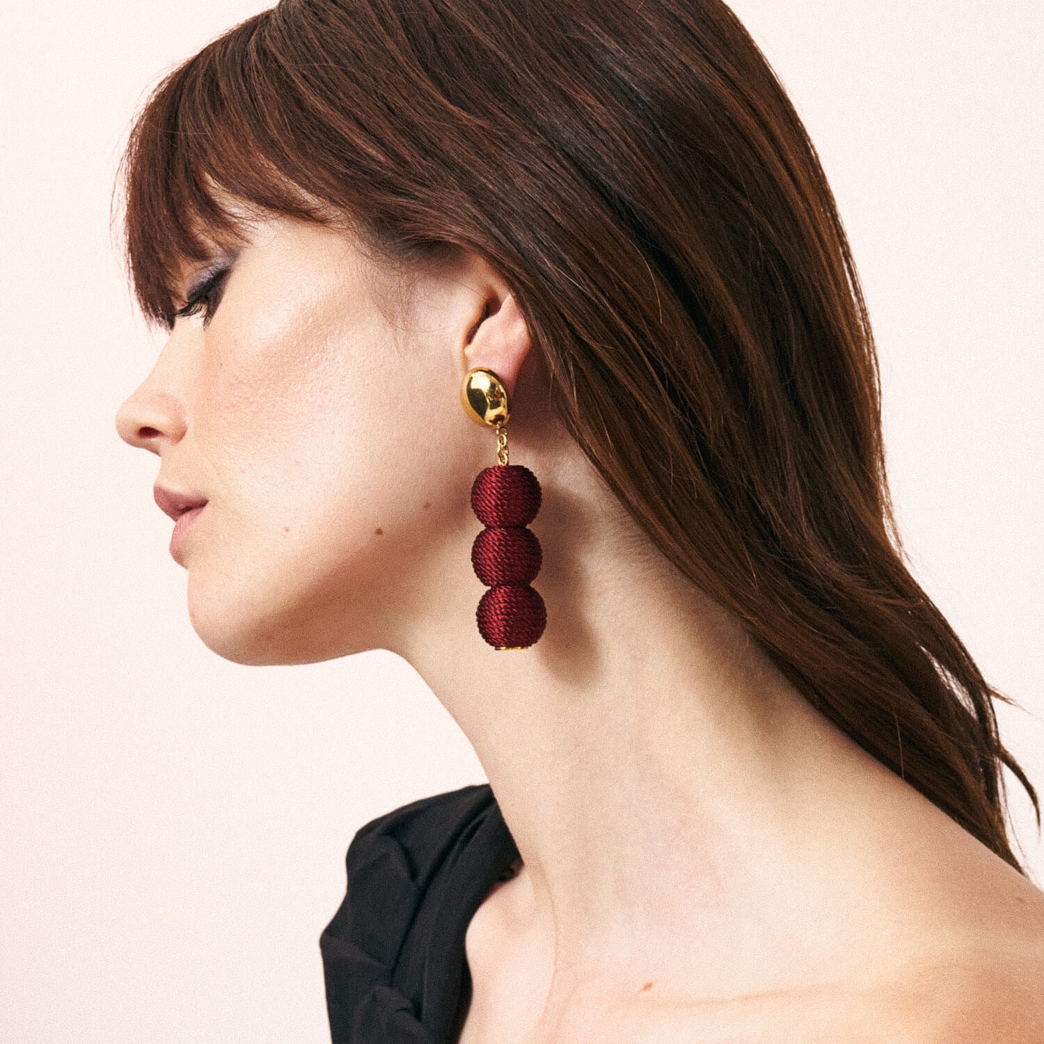 Wrapped Small Beads Earring Bordeaux - Vanessa Baroni