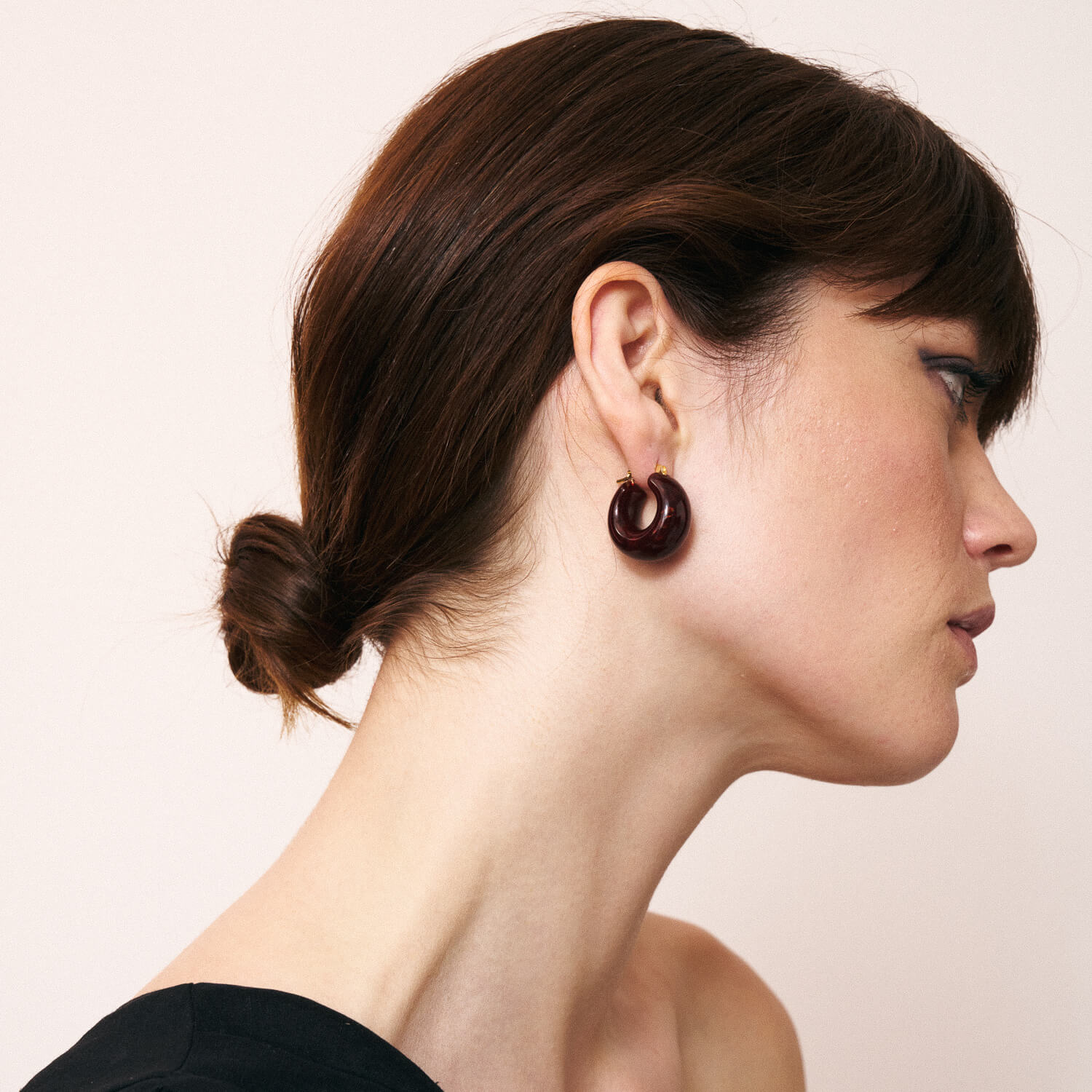 Circlet Earring Bordeaux Marble - Vanessa Baroni