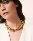 Small Beads Necklace Short Gold