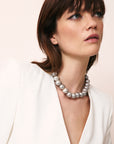 Small Beads Necklace Short Grey Pearl - Vanessa Baroni