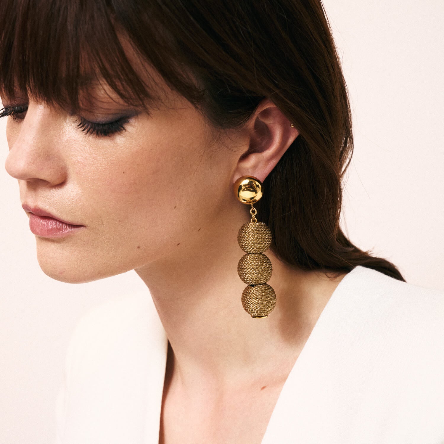 Wrapped Small Beads Earring Gold - Vanessa Baroni