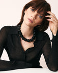 Wrapped Beads Necklace Matt Black - Vanessa Baroni