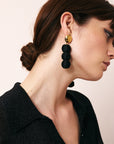 Wrapped Small Beads Earring Black - Vanessa Baroni