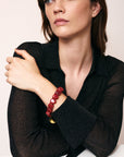 Mini Organic Shaped Bracelet Red Marble - Vanessa Baroni