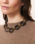 Turtle Necklace Short Dark Brown Marble - Vanessa Baroni