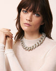 Flat Chain Necklace Iridescent Solid - Vanessa Baroni