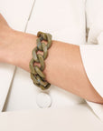 Flat Chain Bracelet Light Olive Marble