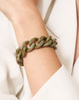 Mini Flat Chain Bracelet Light Olive Marble - Vanessa Baroni