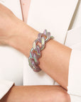 Flat Chain Bracelet Iridescent Clear - Vanessa Baroni