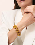 Flat Chain Bracelet Ocher Marble