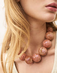 Beads Necklace Peach Marble