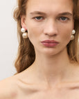 Double Pearl Earring Champagner Pearl - Vanessa Baroni