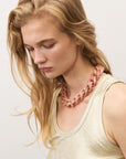 Flat Chain Necklace Peach Marble